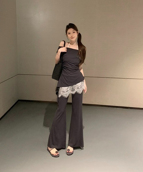 ワイドパンツ パンツ レースラップスカート付 ワイドパンツ セットアップ レディース | ブランド登録なし | 10