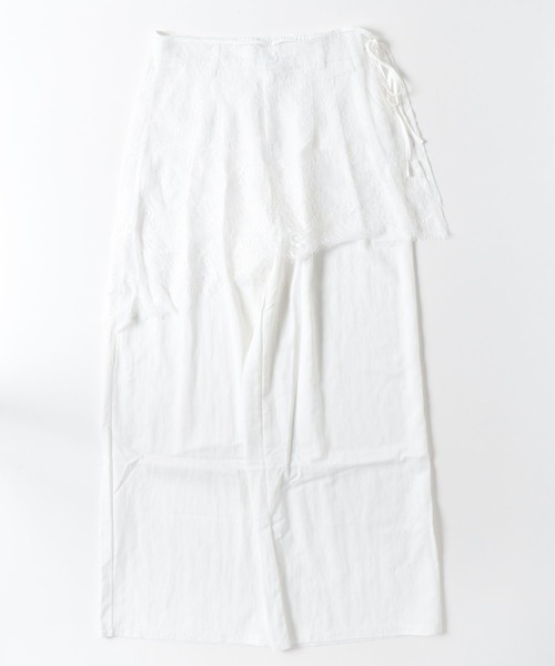 ワイドパンツ パンツ レースラップスカート付 ワイドパンツ セットアップ レディース | ブランド登録なし | 21