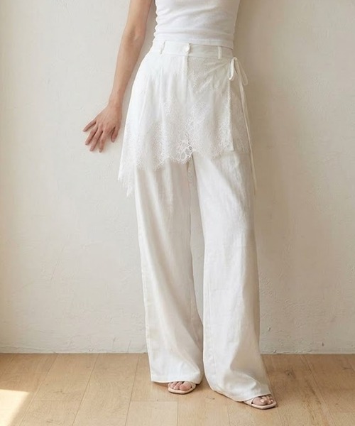 ワイドパンツ パンツ レースラップスカート付 ワイドパンツ セットアップ レディース | ブランド登録なし | 05