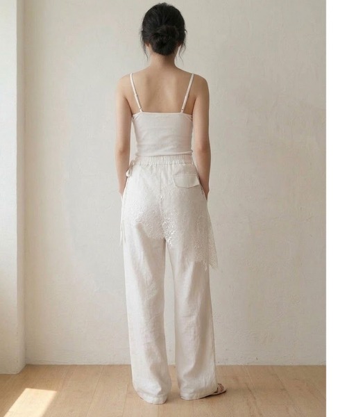 ワイドパンツ パンツ レースラップスカート付 ワイドパンツ セットアップ レディース | ブランド登録なし | 06