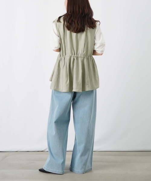 美品✨ L'Appartement Lisiere レースジレ ベスト カーキ LADY LUCK LUCA（レディラックルカ） ベスト ジレ LC/LLL ウエスト