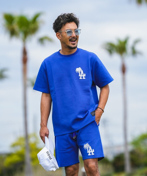 アダムスジャグラー　RTEG セットアップ Tシャツ ハーフパンツ(上M 下S) adamsJUGGLER（アダムスジャグラー） tシャツ RTEGパームツリーLA