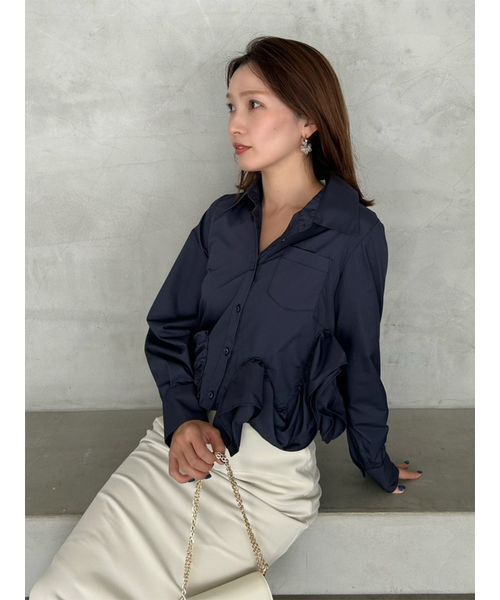 「SNIDEL」 長袖シャツ F ブルー レディース_画像8
