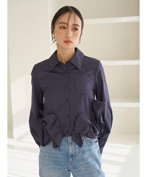 「SNIDEL」 長袖シャツ F ブルー レディース_画像9