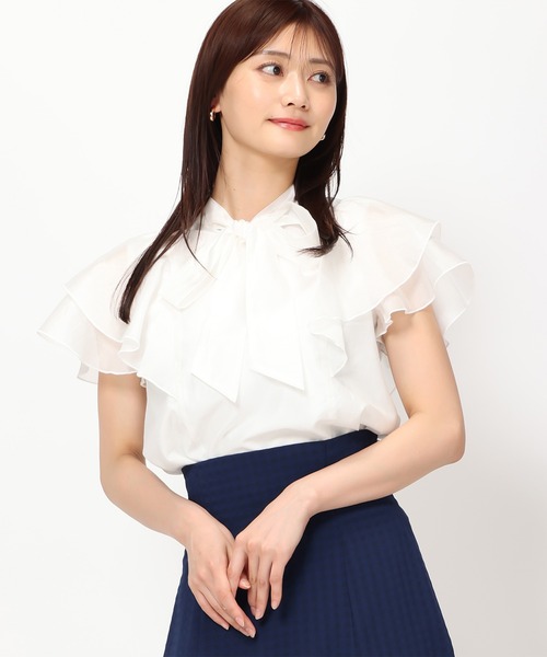 「MISCH MASCH」 ノースリーブブラウス フリ- ライトグリーン レディース_画像5