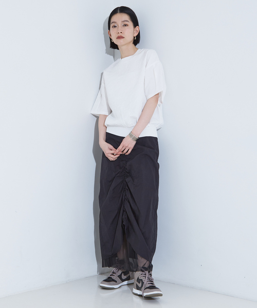 「NOMINE」 半袖ブラウス フリー ブラウン レディース_画像7