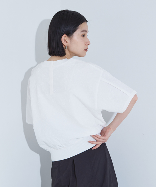 「NOMINE」 半袖ブラウス フリー ブラウン レディース_画像8
