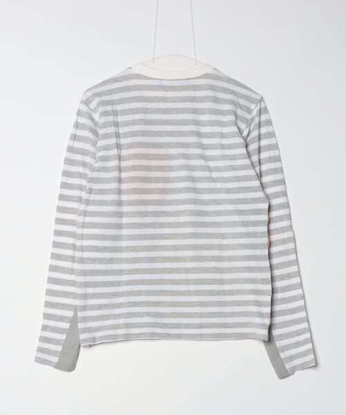 「narifuri」 ボーダー柄長袖Tシャツ S グレー メンズ_画像2