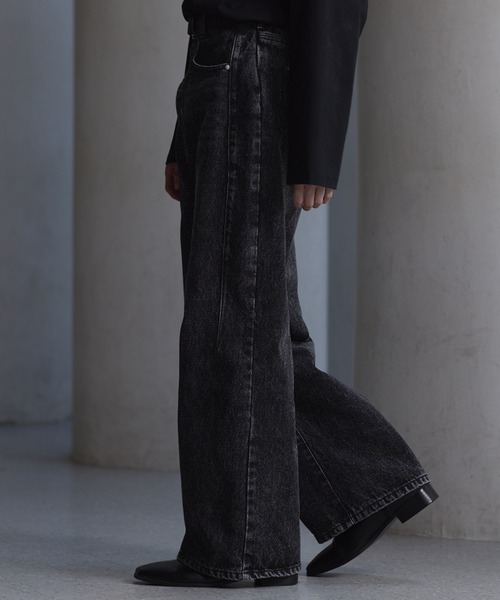 「CLEL」 デニムパンツ X-SMALL ブラック メンズ_画像3