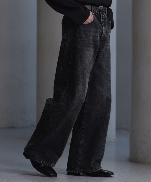 「CLEL」 デニムパンツ X-SMALL ブラック メンズ_画像4