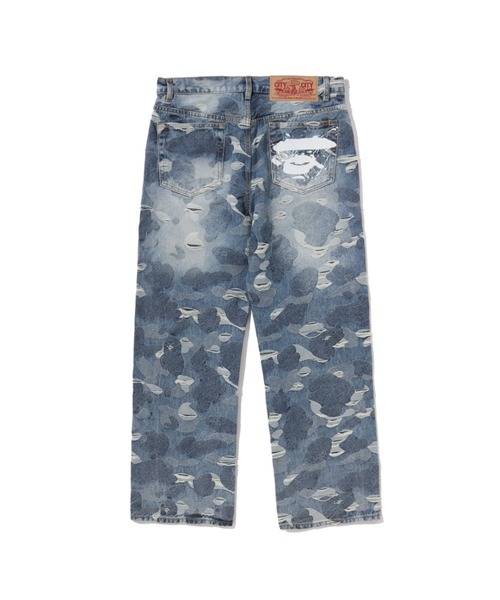 A BATHING APE（アベイシングエイプ） ジーンズ SOLID CAMO JACQUARD