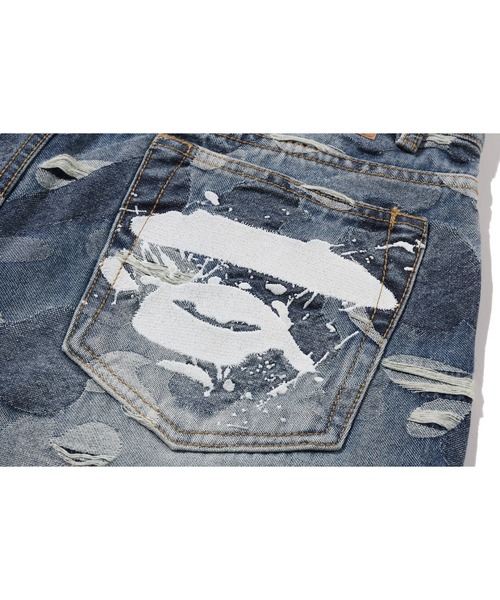A BATHING APE（アベイシングエイプ） ジーンズ SOLID CAMO JACQUARD