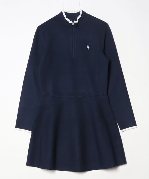 新品タグ付 Ralph Lauren Golf レディース ワンピース XS RLX ワンピース ダブルフェイスド ジャージー クォータージップ ドレス