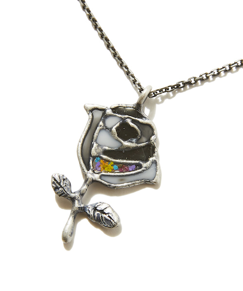 rehacer ネックレス : Stained glass Rose Necklace Made in Japan