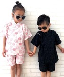 浴衣 総柄甚平 キッズ キッズ 子供 男の子 女の子の詳細画像1
