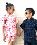 浴衣 総柄甚平 キッズ キッズ 子供 男の子 女の子の詳細画像2
