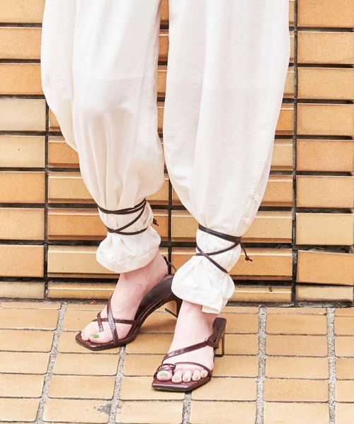 MAISON SPECIAL サンダル レースアップアシメサンダル「MAISON