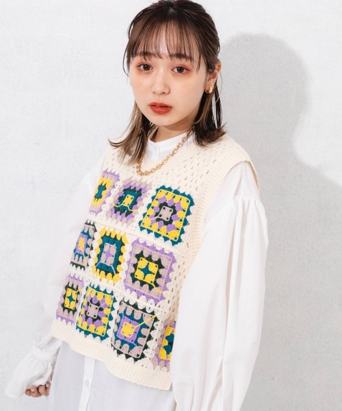 ★medama★A.P.C. TOP PALMYRE クロシェ　ベスト CRB クロシェベスト|TiMTiMオンラインストア|レディースアパレル通販