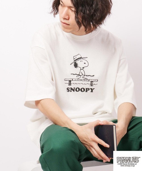PEANUTS tシャツ オラフ/スヌーピー オーバーサイズポケット T