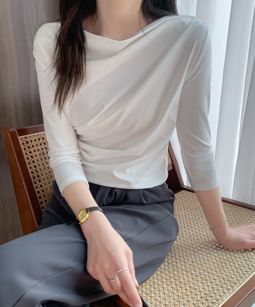 トップス Ki ANGIE tシャツ ボーダー メロウ シアートップス レディース : ZOZOTOWN