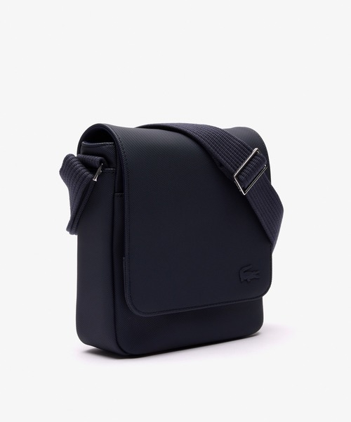 【Lacoste】モノグラム サッチェルバッグ メンズ 高機能 人気 LACOSTE ショルダーバッグ メンズクラシック スリムフラップ