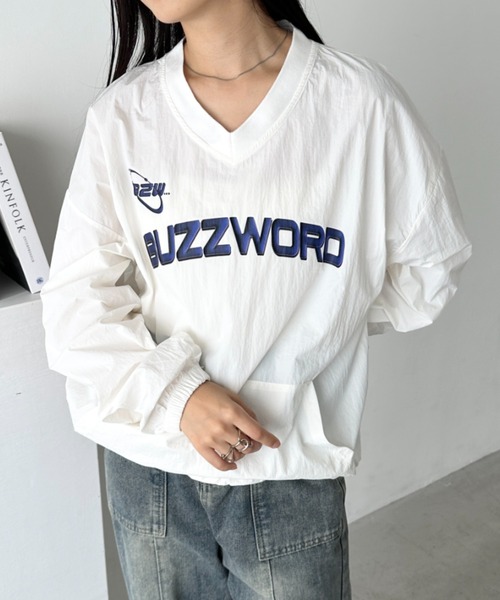 CLEA tシャツ カレッジロゴ刺繍ナイロンプルオーバー レディース