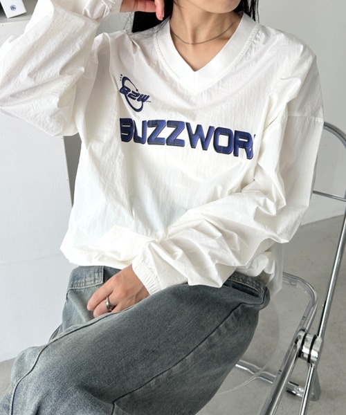 CLEA tシャツ カレッジロゴ刺繍ナイロンプルオーバー レディース
