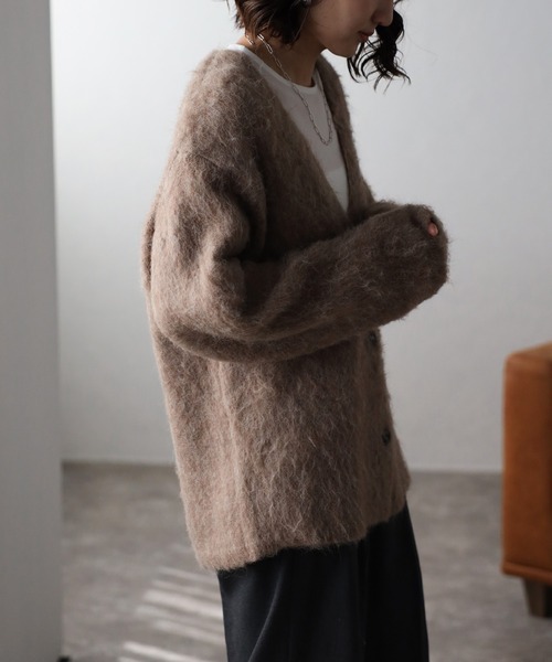 MANELA モヘアタッチニットカーディガン Bonjour Sagan（ボンジュールサガン） カーディガン モヘアタッチ