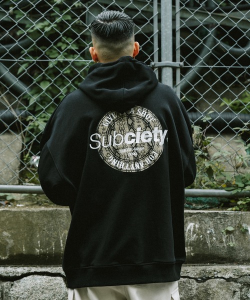subciety ショッパー　黒 Subciety パーカー PATTERN CIRCLE PARKA メンズ レディース
