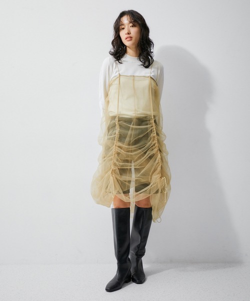 美品 ADAM ET ROPÉ ⭐︎ ドレス ワンピース ADAM ET ROPE' ワンピース 「逸品」ドロストリングチュール