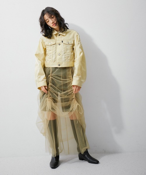 ADAM ET ROPE' ワンピース 「逸品」ドロストリングチュール