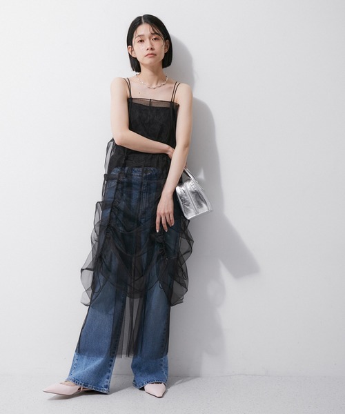 新品 adam et Rope星空グリッタープリントワンピースポンチョチュニック ADAM ET ROPE'｜【WEB限定・追加・2WAY】2WAYバルーンスリーブ