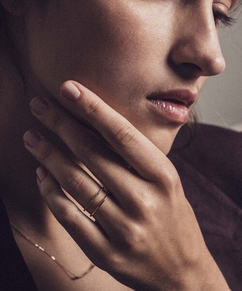 ete bijoux（エテ ビジュー） 指輪 リング K18RBG パーティクル ダブル