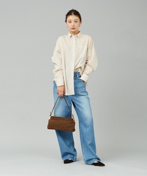Rouge vif Anna（ルージュヴィフアンナ）シャツ　ベージュ麻リネン綿 Rouge vif Anna ブラウス シャツ コットンブロードタック