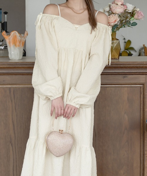 Ambre Neige ワンピース floating jacquard dress / フクレ