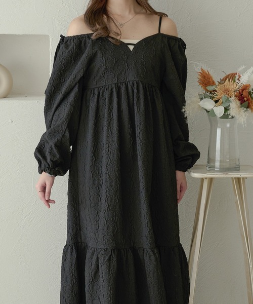 Ambre Neige ワンピース floating jacquard dress / フクレ