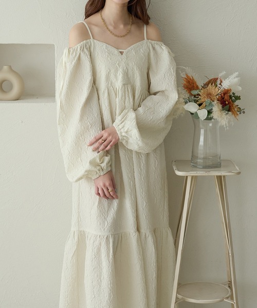 Ambre Neige（アンブルネージュ） ワンピース floating jacquard dress