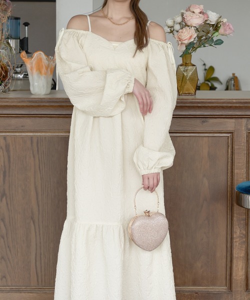 Ambre Neige ワンピース floating jacquard dress / フクレ