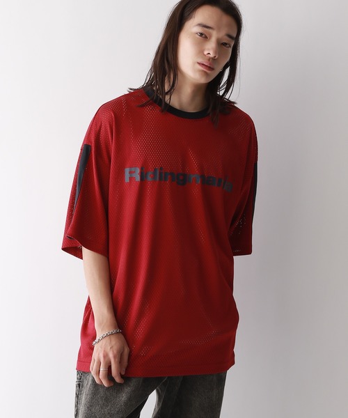 Ridingmania tシャツ 「Ridingmania」袖ライン/スポーティ