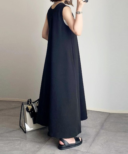 ワンピース 2WAY Vネック ノースリーブフレアワンピース : ZOZOTOWN