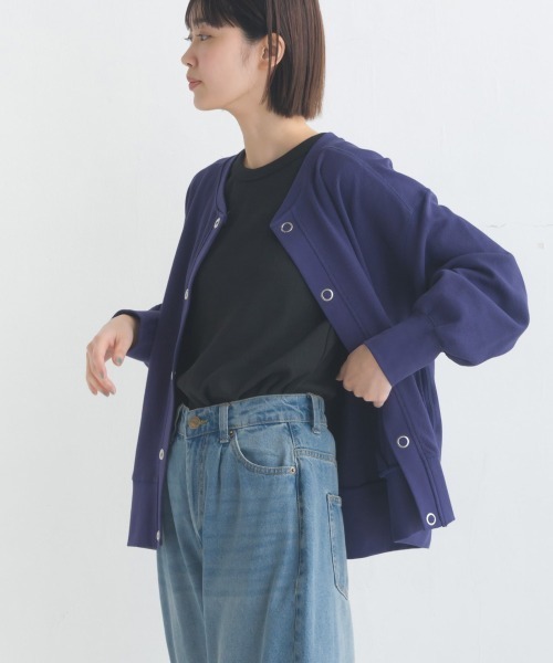OMNES（オムネス） カーディガン ハニカムストレッチ袖ボリューム