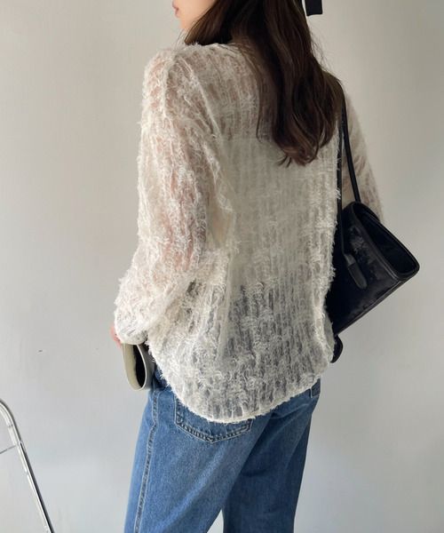 Eclat one ブラウス シャツ チュール フリル 前後2WAY トップス