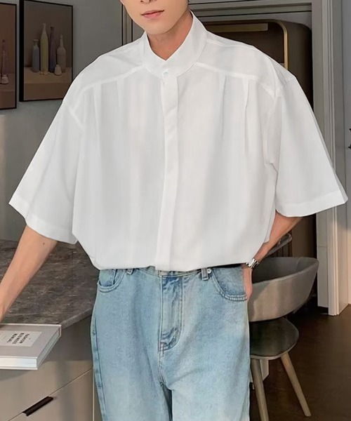 MUSINSA STANDARD MEN'S_リラックステクスチャー半袖シャツ_2色 MUSINSA | MUSINSA STANDARD Relaxed Nylon Crease Short Sleeve