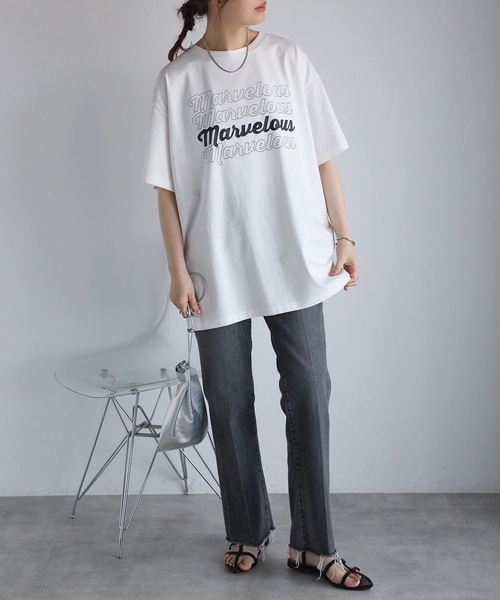 ＆HALF tシャツ 半袖 MARVELOUSロゴTシャツ (ユニセックス