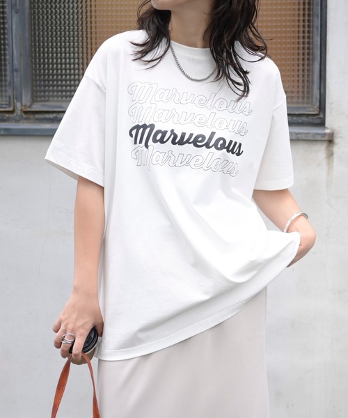 ＆HALF tシャツ 半袖 MARVELOUSロゴTシャツ (ユニセックス