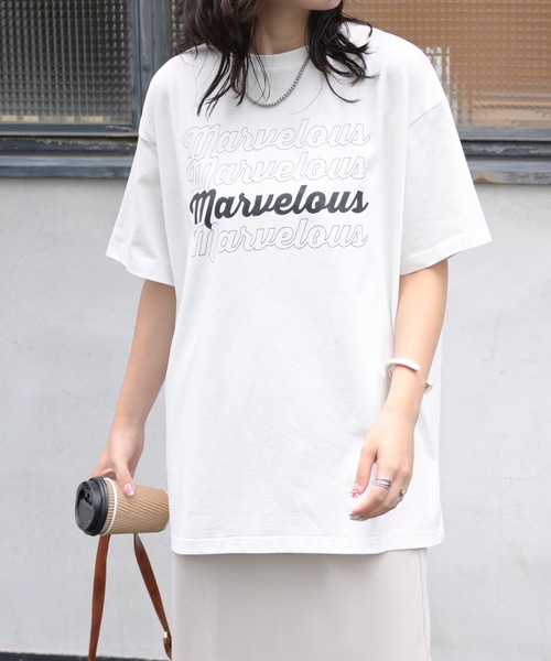 ＆HALF tシャツ MARVELOUSロゴTシャツ (ユニセックス） レディース