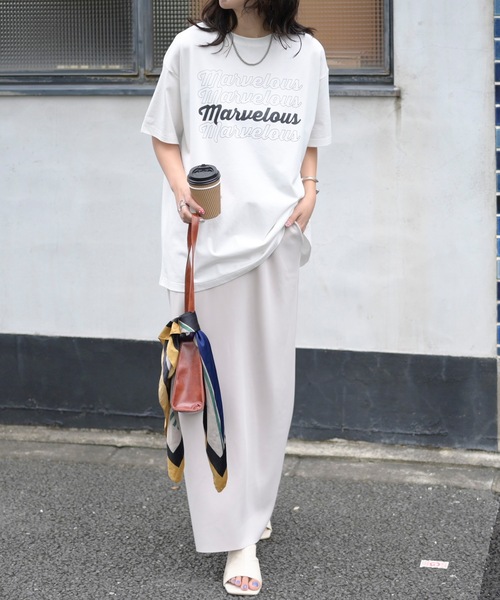 ＆HALF tシャツ MARVELOUSロゴTシャツ (ユニセックス） レディース