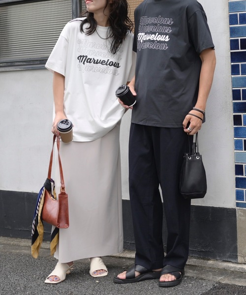 ＆HALF tシャツ 半袖 MARVELOUSロゴTシャツ (ユニセックス