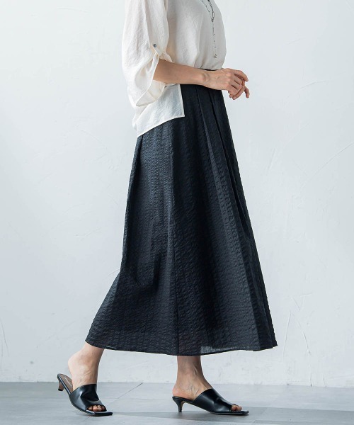 ロートレアモン（LAUTREAMONT）/オーガンジーリップルスカート≪洗濯機で洗える≫ LAUTREAMONT（ロートレアモン） スカート オーガンジーリップル