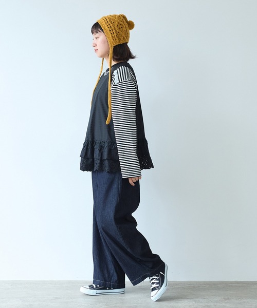 bulle de savon ブラウス シャツ 3ren lace ノースリブラウス